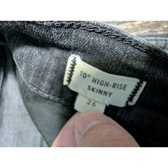 Madewell Perfect Vintage Jeans Women Straight Slim Rip Knee Gray 26 - Picture 6 of 10